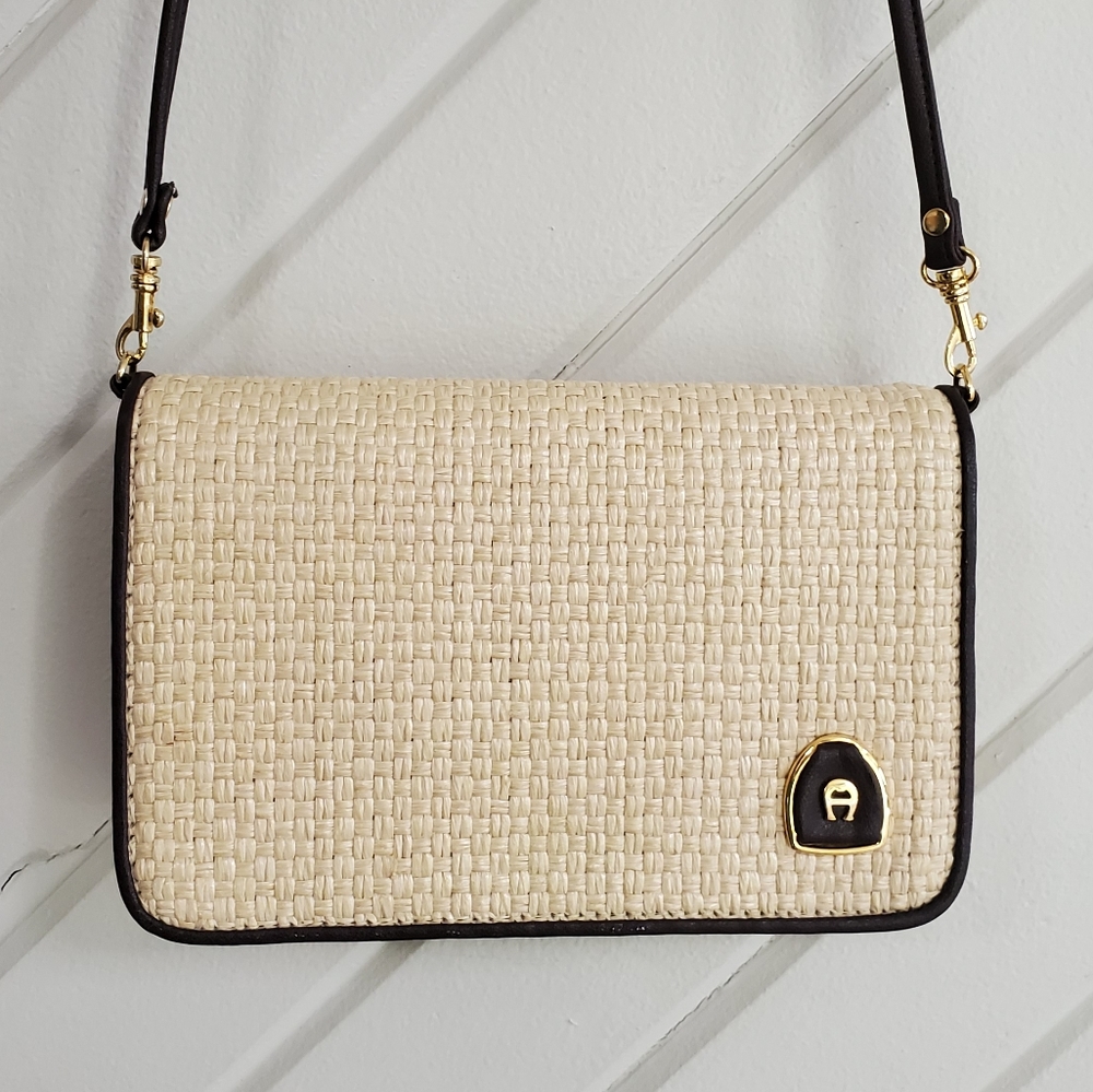 Etienne Aigner Straw Weave Shoulder Bag